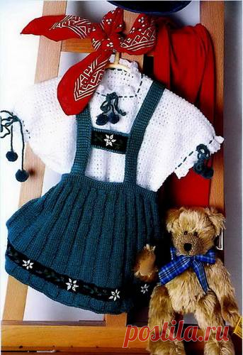 Вязаная на спицах юбка для девочки в тирольском стиле - Вязание юбок для девочки - Вязание девочкам - Вязание для малышей - Вязание для детей. Вязание спицами, крючком для малышей