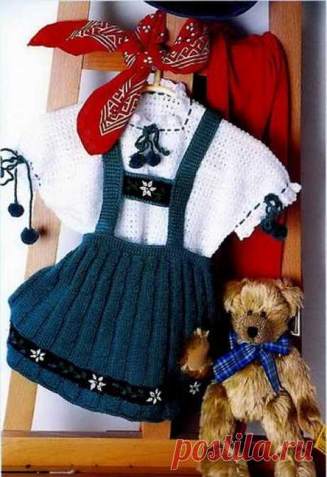 Вязаная на спицах юбка для девочки в тирольском стиле - Вязание юбок для девочки - Вязание девочкам - Вязание для малышей - Вязание для детей. Вязание спицами, крючком для малышей