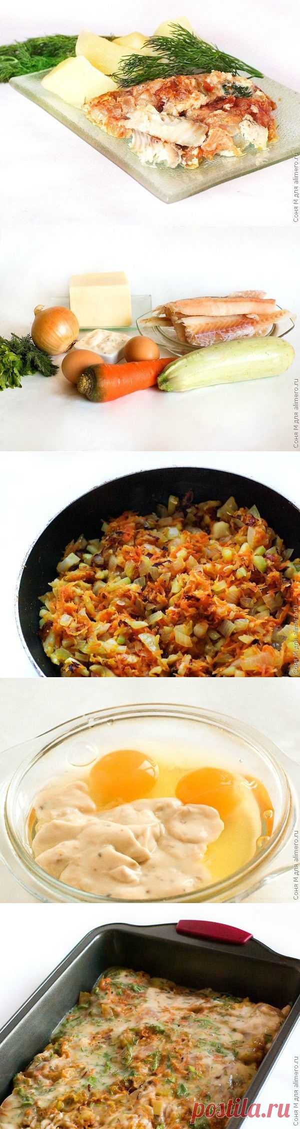Треска, запеченная под майонезом с овощами    :)