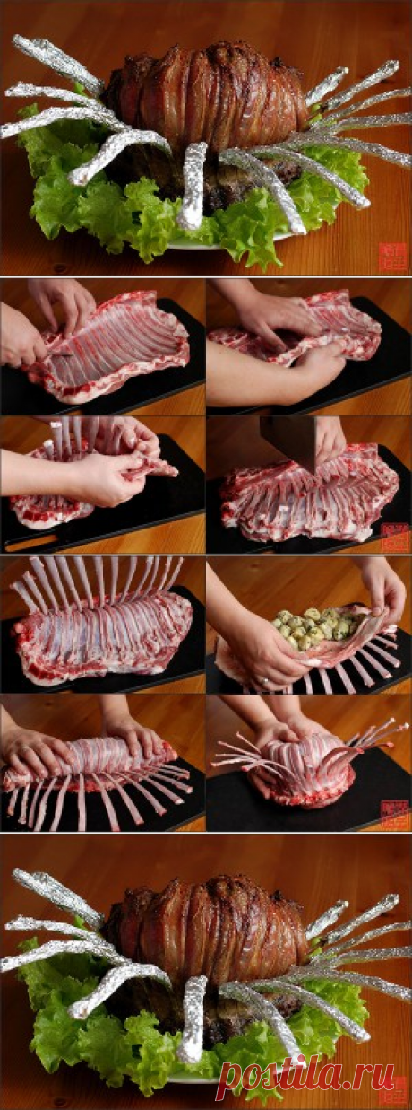 Как приготовить корону из бараньих ребрышек в духовке