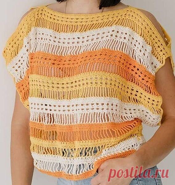 Схема узора для ажурной кофточки.
А еще таким узором можно связать легкий палантин 

Если вы сохранили пост в закладки, поставьте 