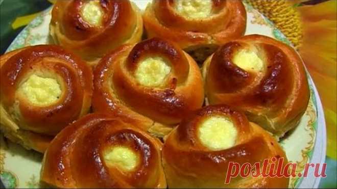 Ватрушки (розочки) с творогом рецепт Cheesecake (rose) with cream cheese recipe