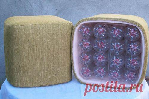 Оригинальный пуфик своими руками!