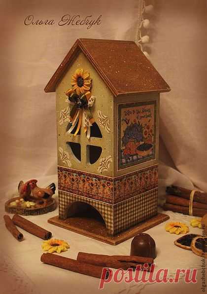 Чайный домик " Мечты о лете " - коричневый,чайный домик,чайный домик декупаж