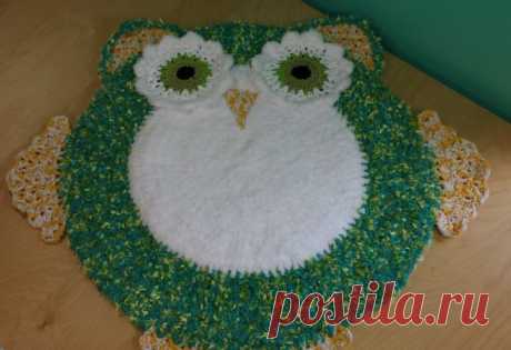Alfombra Búho a crochet | PatronesMil