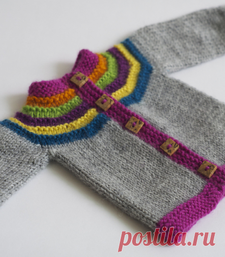 Ravelry: Right as Rainbow Baby Cardigan pattern by Stephanie Lotven