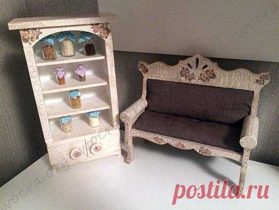 Miniature furniture set A miniature sofa with delicate cherry blossoms and the effect of antiquity invariably captures the views of all guests and household members regardless of gender and age. Acting as a self-sufficient element in decorating your interior, it can also serve as a stand for your favorite