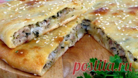 Мясной пирог на кефире с фаршем
