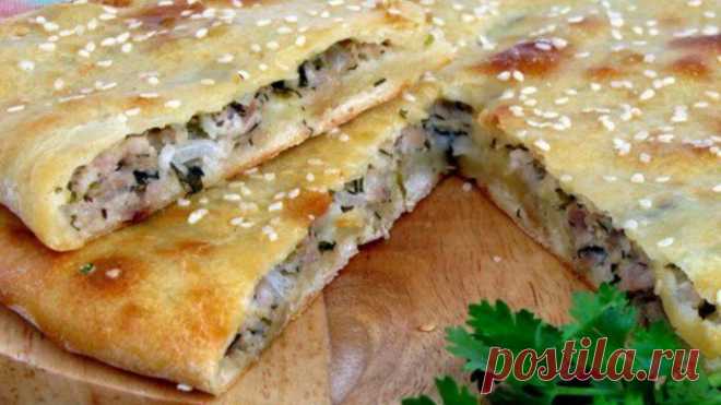 Мясной пирог на кефире с фаршем
