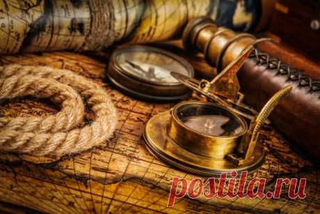 Brass telescope on map — Stock Photo © andreyuu #19797639