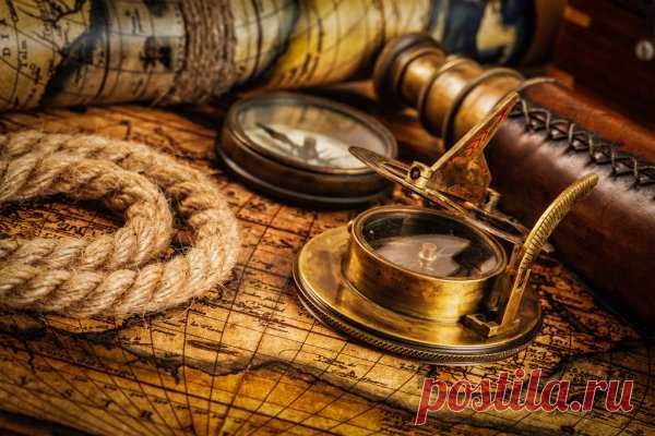 Brass telescope on map — Stock Photo © andreyuu #19797639