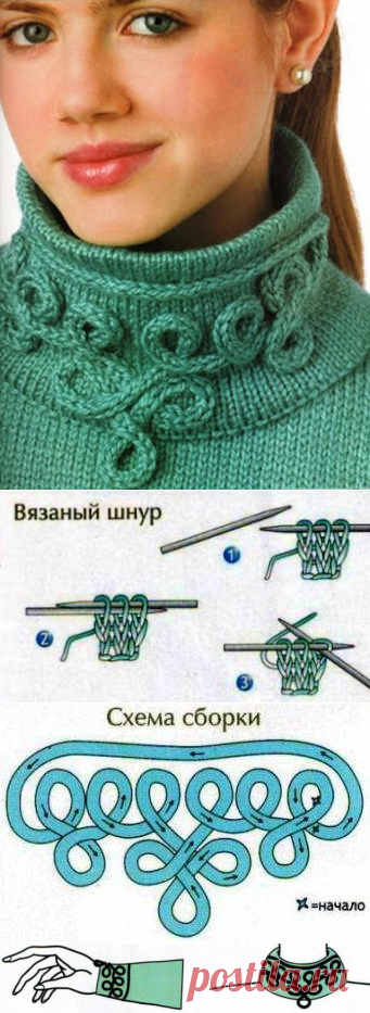 Узорная змейка для воротника и манжет