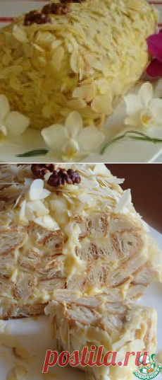 Миндальное полено из слоеного теста - кулинарный рецепт