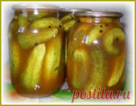 Рецепт маринованных огурцов в томатном соусе. | Простые рецепты.