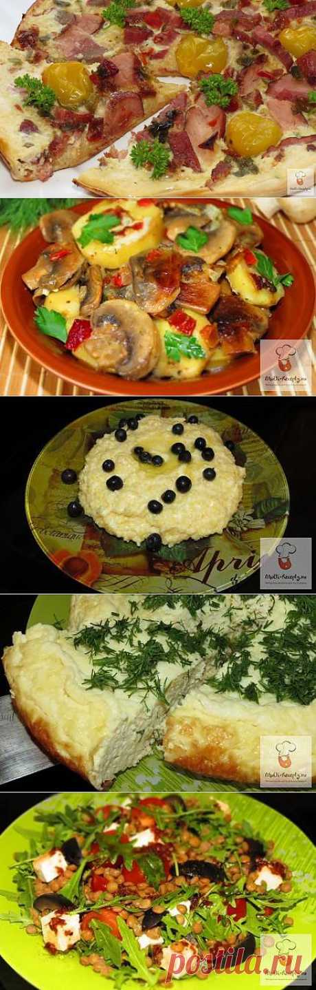 Яично-сырная запеканка с чери и мясом в мультиварке