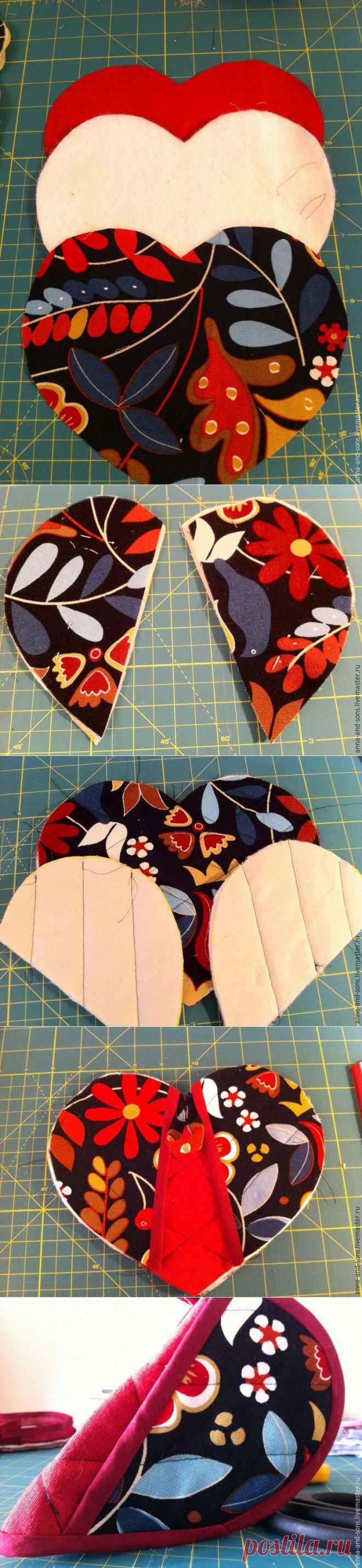 Изготавливаем прихватки в форме сердца