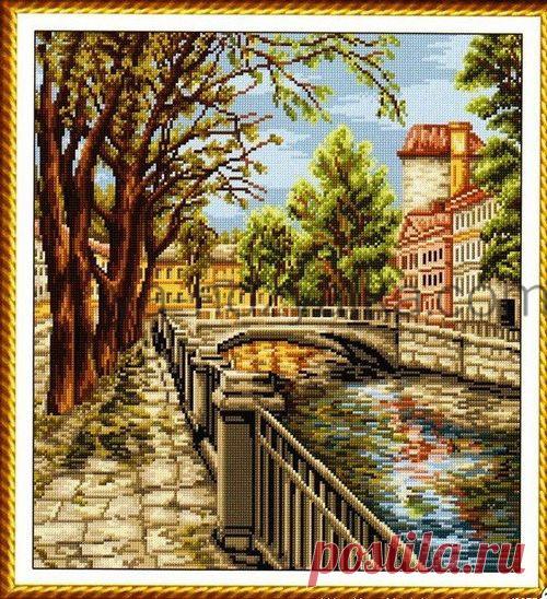 Вышивка крестом старый город. Схема для вышивки городского пейзажа бесплатно