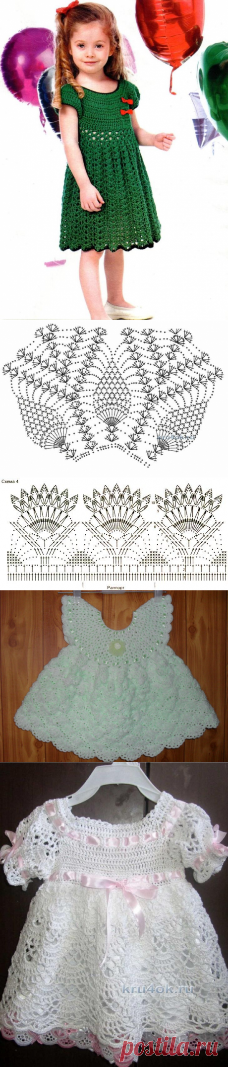 Как связать красивое детское платье? Схемы вязаного платья спицами и крючком