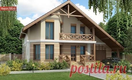 C-169 Проект красивого мансардного дома с гаражом в стиле прованс - Проекты домов и коттеджей в Москве