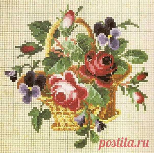 Тончайшая работа - очаровательная старинная вышивка в технике Petit Point