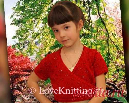 Яркое болеро на кнопках для девочки