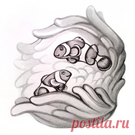 InkTober. Fishes and sea creatures. Part 2 by Yullapa on DeviantArt