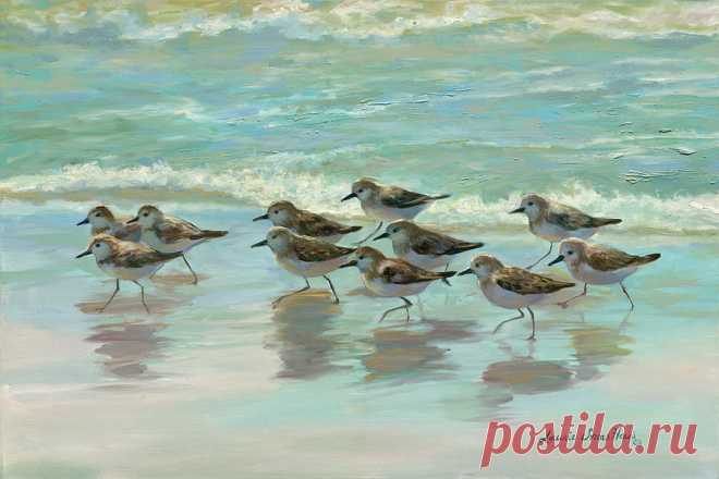 Birds on the Beach by Laurie Snow Hein Birds on the Beach Painting by Laurie Snow Hein