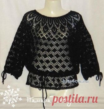 Ажурная туника Черная орхидея (Вязание крючком) Ажурная туника Черная орхидея. Работа Тамары Матус   //pagead2.googlesyndication.com/pagead/js/adsbygoogle.js   // Ажурная туника “Черная орхидея” выполнена из хлопка с вискозой крючком б…