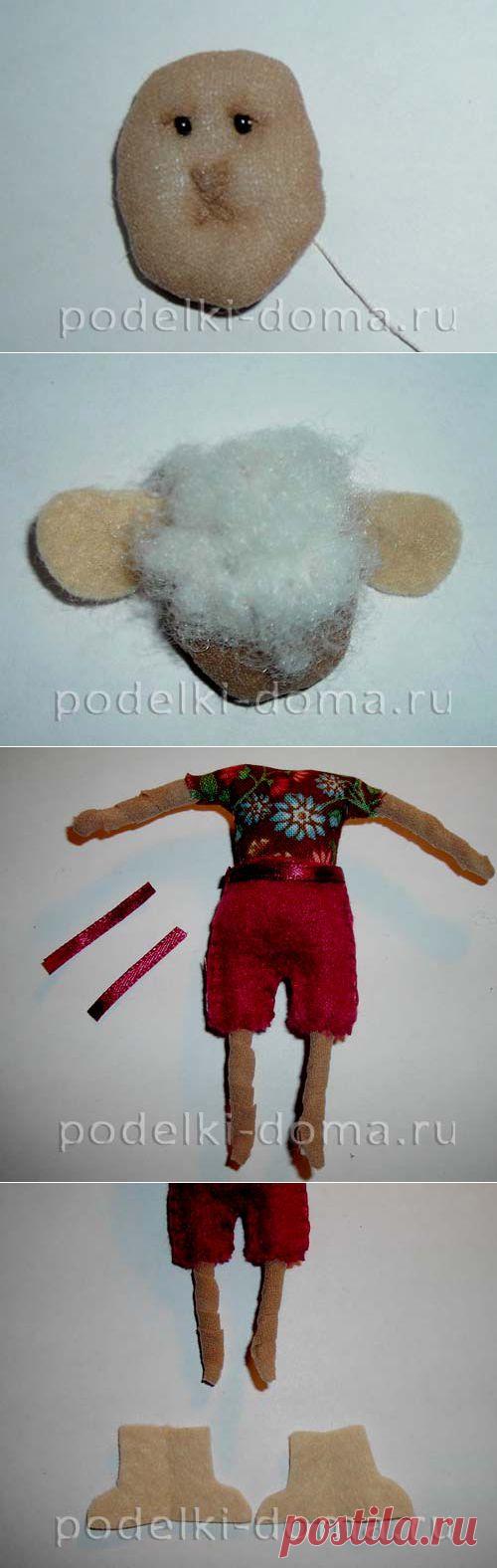 Барашек Кудряшек (поделка из капрона, ткани и синтепона) | Коробочка