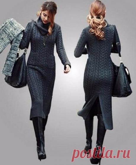 ЭЛЕГАНТНОЕ ВЯЗАНОЕ ПЛАТЬЕ
 группа &quot;Вязания, все со схемами&quot; 
Чтобы не потерять жмите «поделиться»…