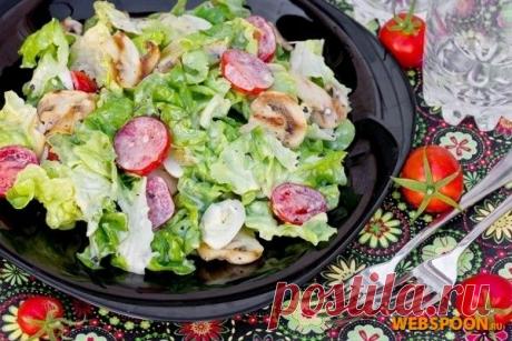 ОЧЕНЬ НЕЖНЫЙ ТЕПЛЫЙ САЛАТ С КУРИНОЙ ПЕЧЕНЬЮ И ШАМПИНЬОНАМИ