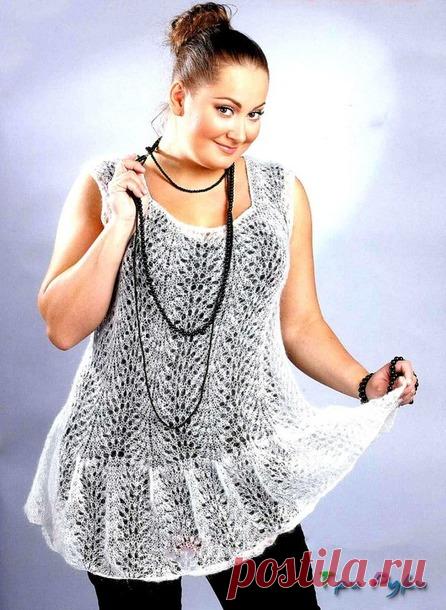 Для полных туника спицами — в ней вы неотразимы - ВЯЗАНАЯ МОДА+ ДЛЯ НЕМОДЕЛЬНЫХ ДАМ - Страна Мам