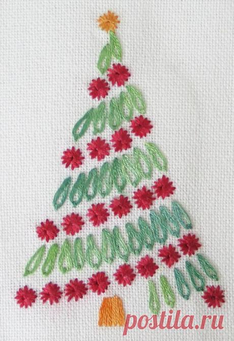 Christmas Tree in Surface Embroidery - About Embroidery