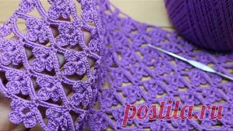 Простой ЦВЕТОЧНЫЙ УЗОР крючком ВЯЗАНИЕ для начинающих Easy to Crochet Tape Lace flower pattern