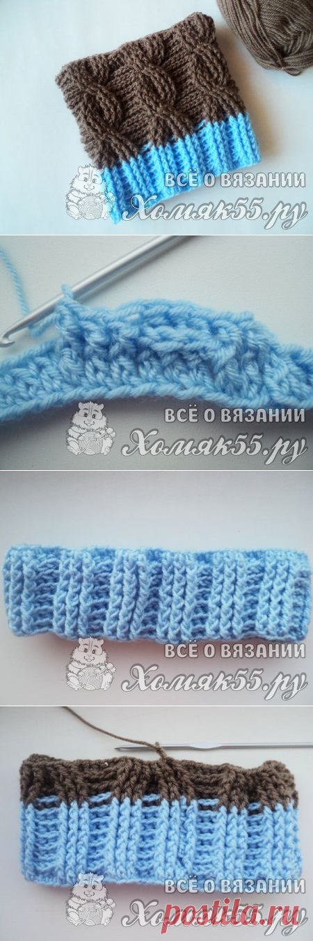 Шапка с косами крючком