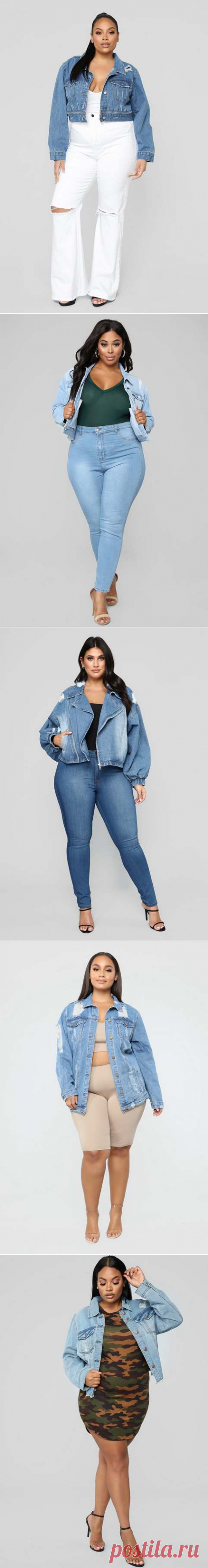 Джинсовые куртки для полных девушек американского бренда Fashion Nova весна-лето 2019 (60 фото)