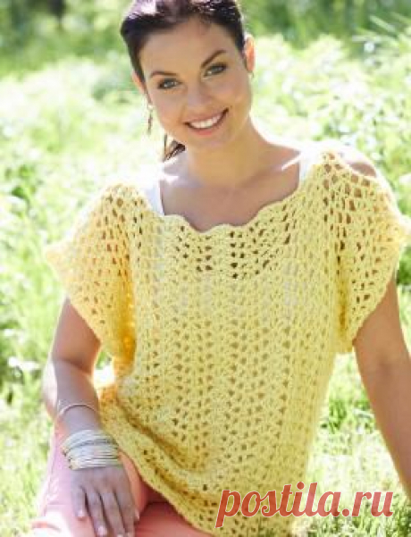 Свободный женский летний топ крючком на knitweek.ru