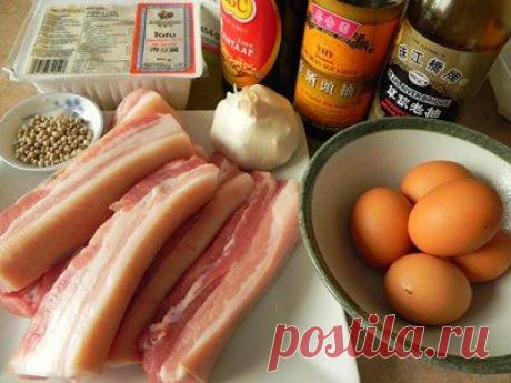 Свинина тушеная с яйцами,китайская кухня рецепт