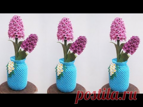 3D Origami Flower Vase V16 Tutorial | DIY Paper Flower Vase Home Decor
