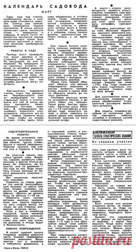 Календарь садовода - Март