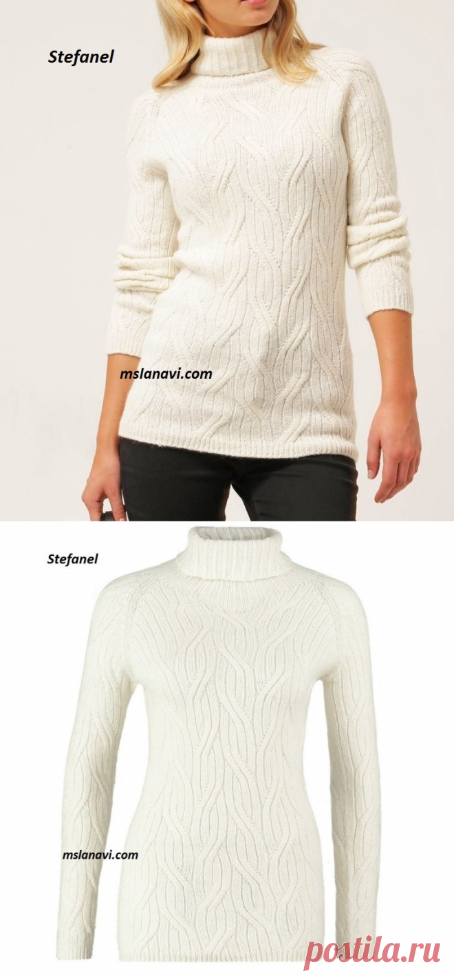 Вязаный гольф спицами от Stefanel - Вяжем с Лана Ви