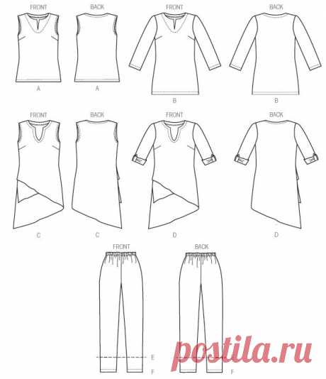 Butterick шаблон: B6069 Женская Туника Брюки &amp; | Легко - jaycotts.co.uk - швейные принадлежности