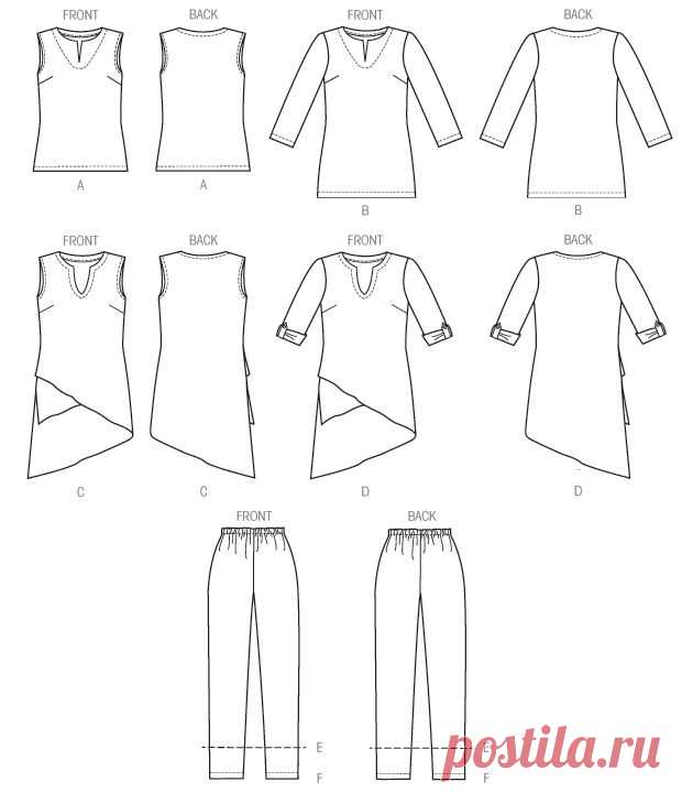 Butterick шаблон: B6069 Женская Туника Брюки & | Легко - jaycotts.co.uk - швейные принадлежности