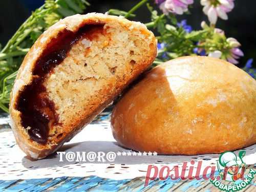 Заварные пряники с шоколадно-сливовой начинкой.