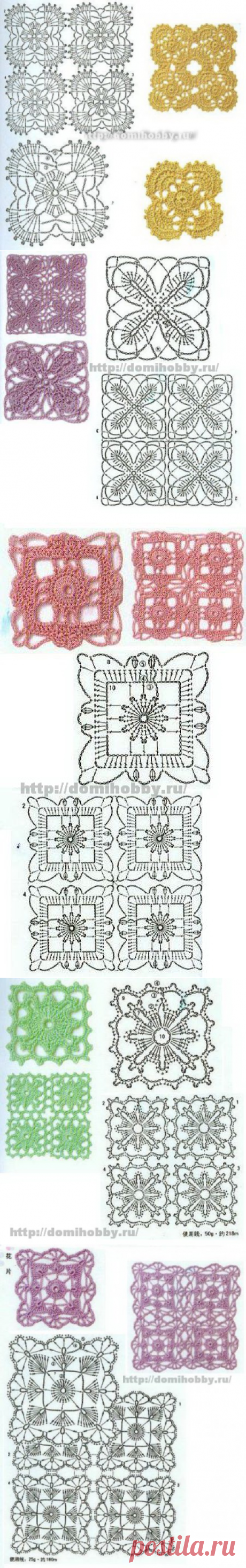 Квадратные мотивы крючком