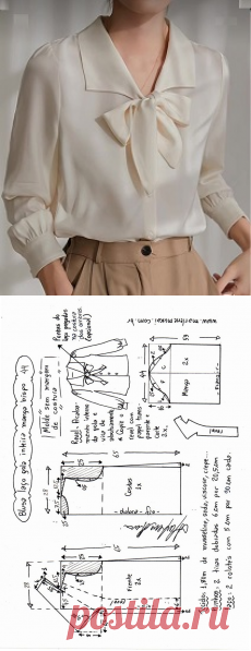 Blusa camisa laço gola inteira e manga – Marlene Mukai
