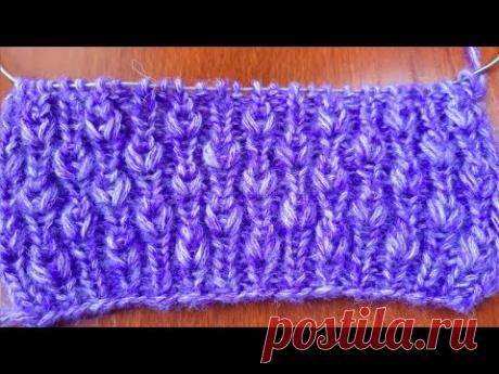 Узор спицами Капельки 💦 с красивыми шишечками