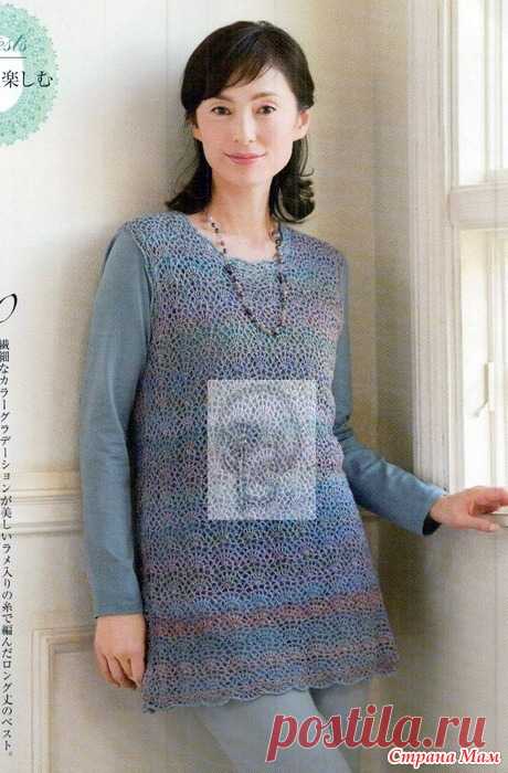 Ажурная туника красивым верным узором. Крючок. 4350_lat`s_boutigue_series