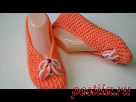 Новая модель / Следки одним полотном двумя спицами / Очень легко и просто.