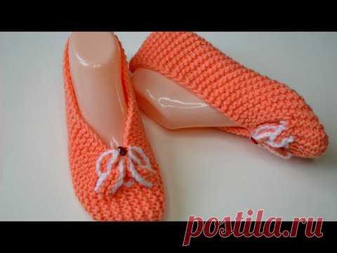 Новая модель / Следки одним полотном двумя спицами / Очень легко и просто.